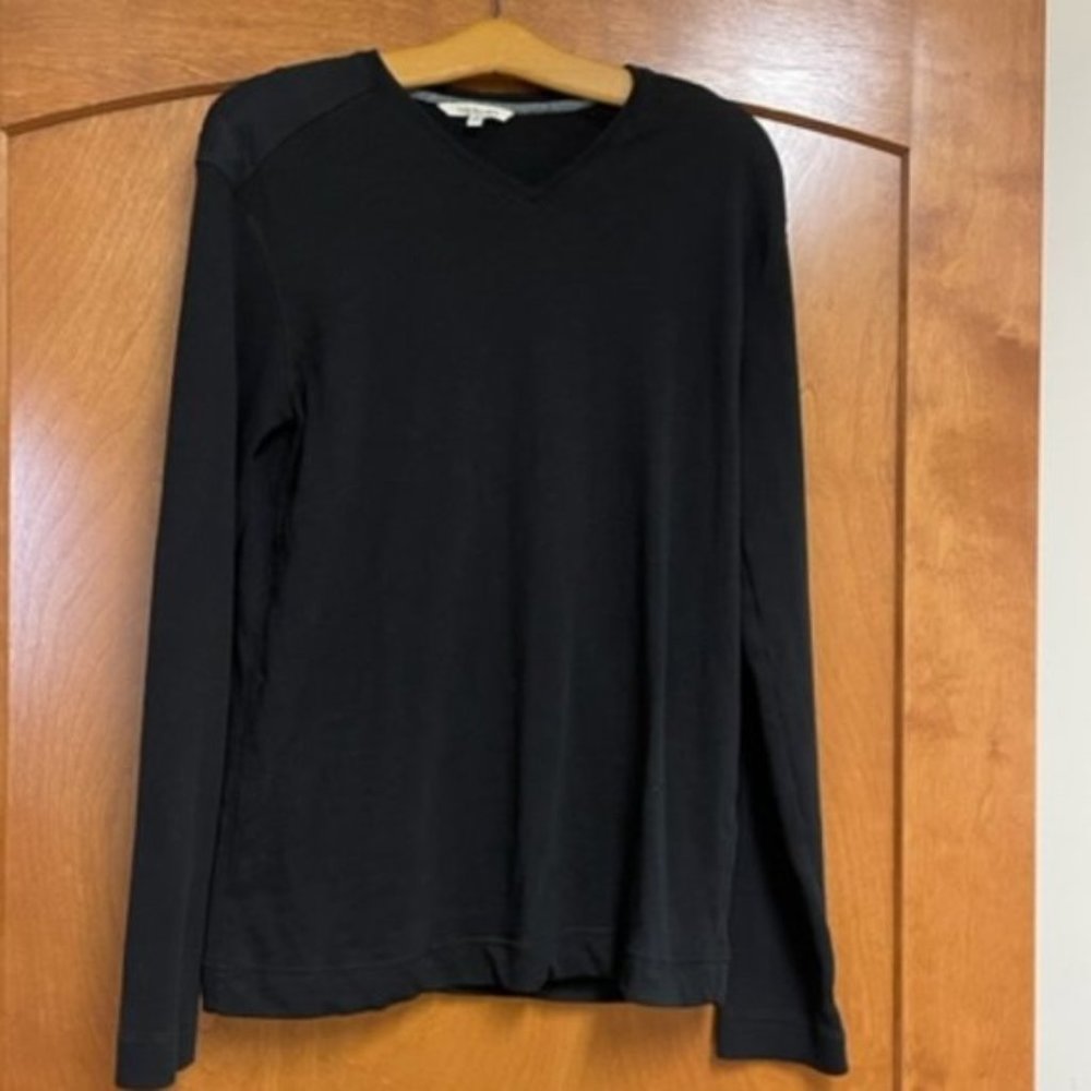 Calvin Klein Black Long Sleeve V-neck Shirt - S